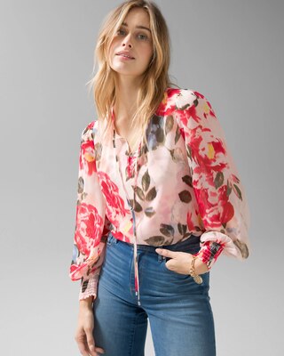 Chiffon Tie-Neck Blouse