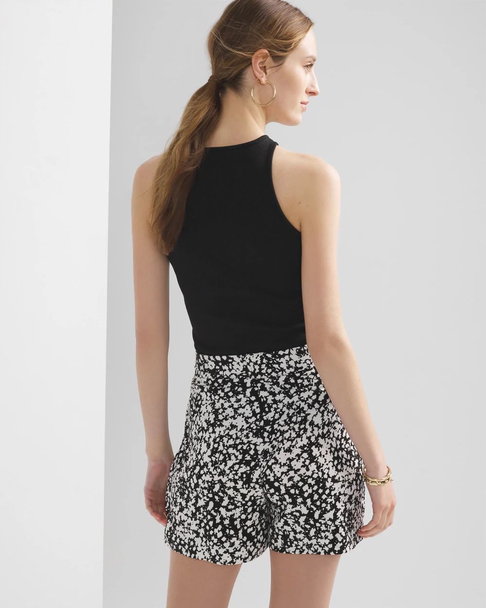 Pleated Matte Jersey Shorts