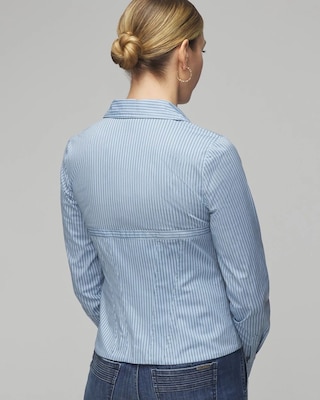 Long Sleeve Corset Poplin Shirt click to view larger image.