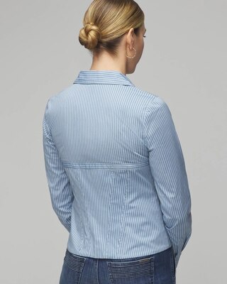 Long Sleeve Corset Poplin Shirt click to view larger image.
