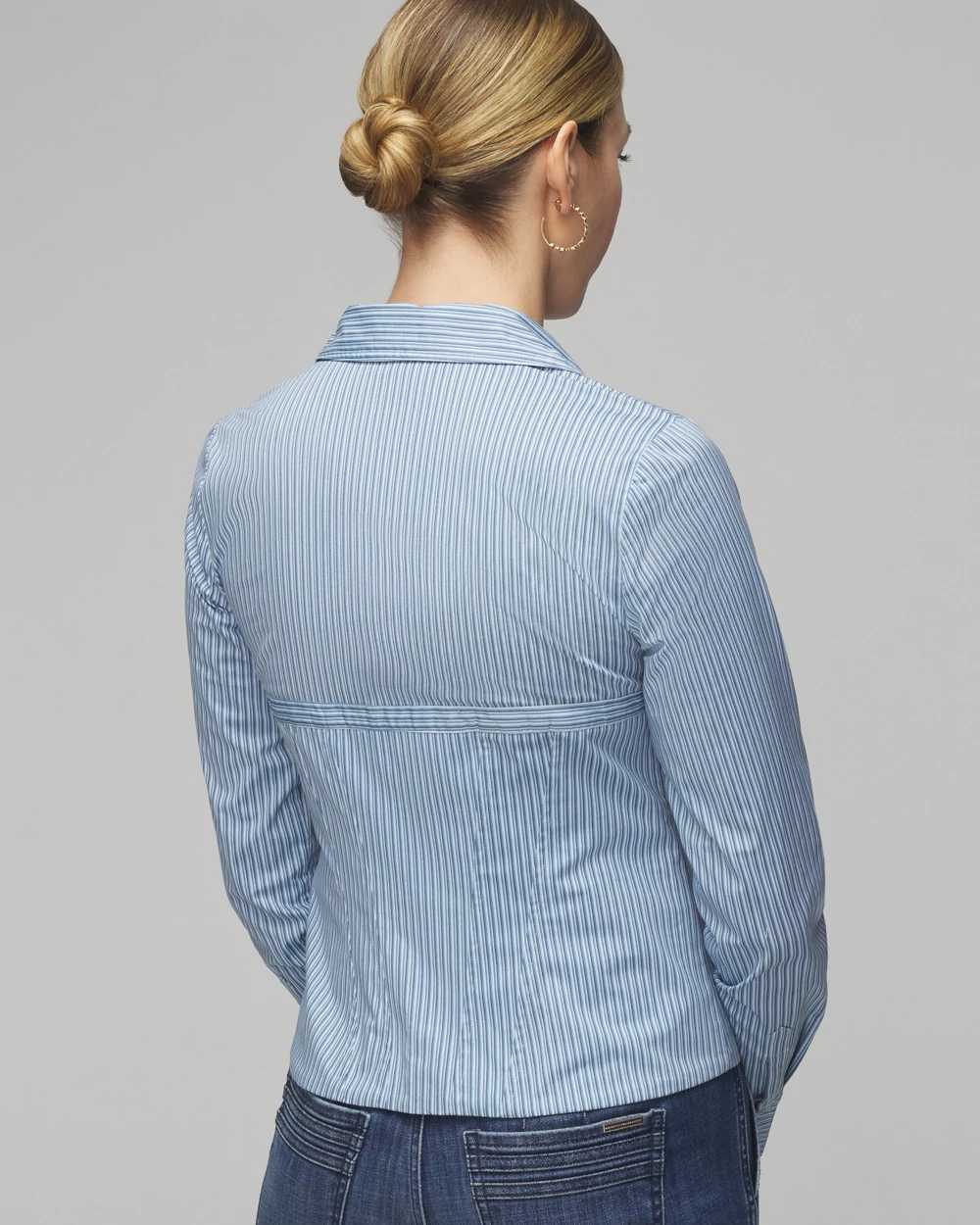 Long Sleeve Corset Poplin Shirt click to view larger image.