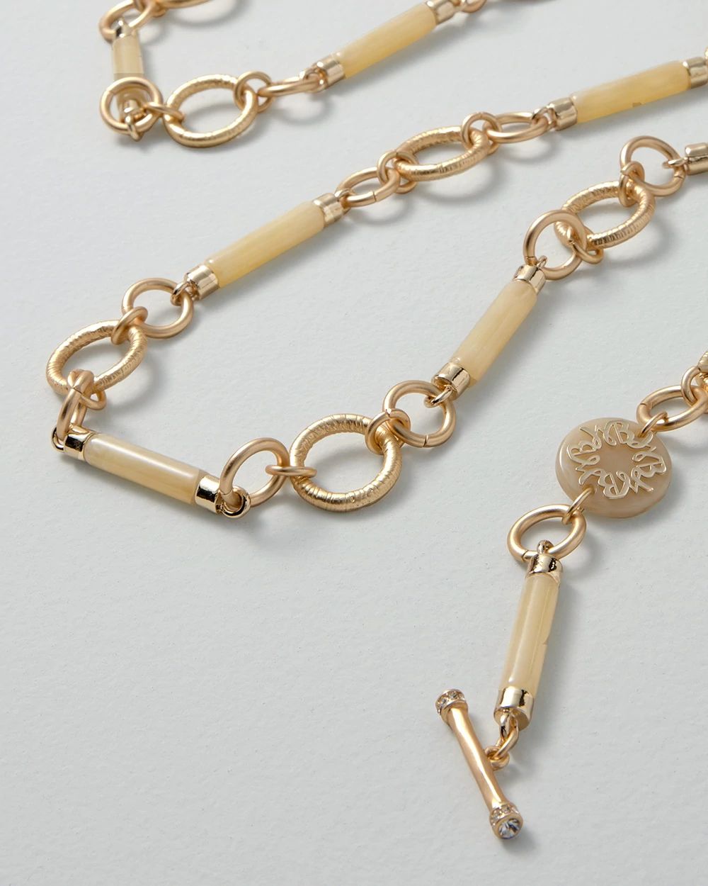 Goldtone Faux Horn Convertible Necklace
