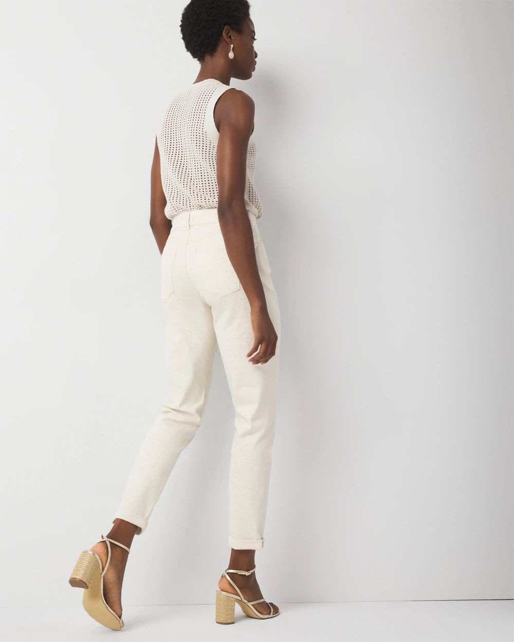Mid-Rise Embellished Girlfriend Jean
