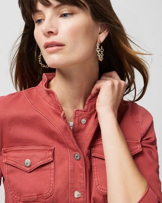 Peplum Trucker Jean Jacket