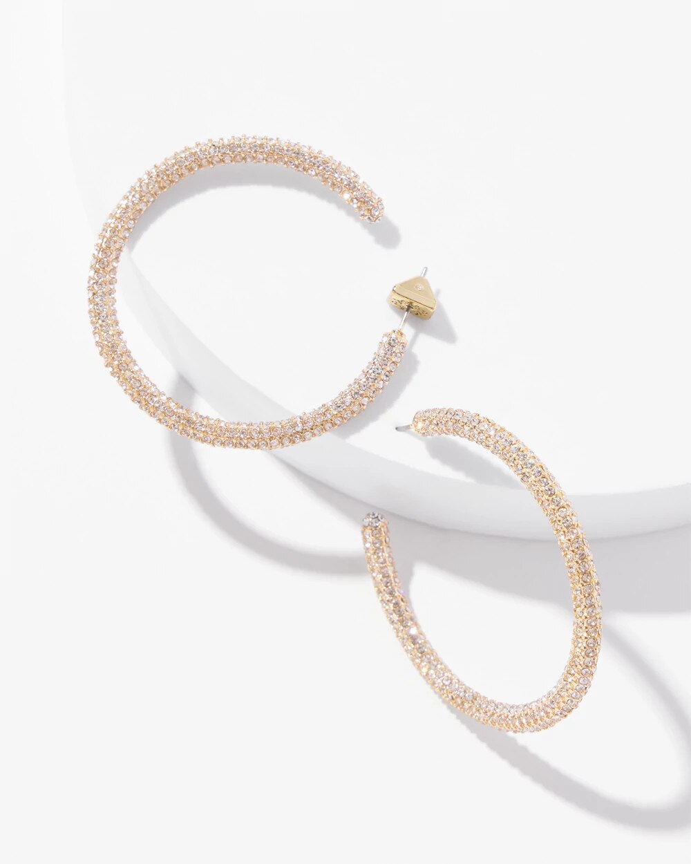 Large Pave Hoops - image 3