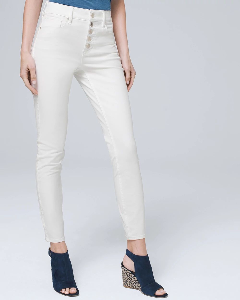 High-Rise Sculpt Button-Fly Skinny Jeans