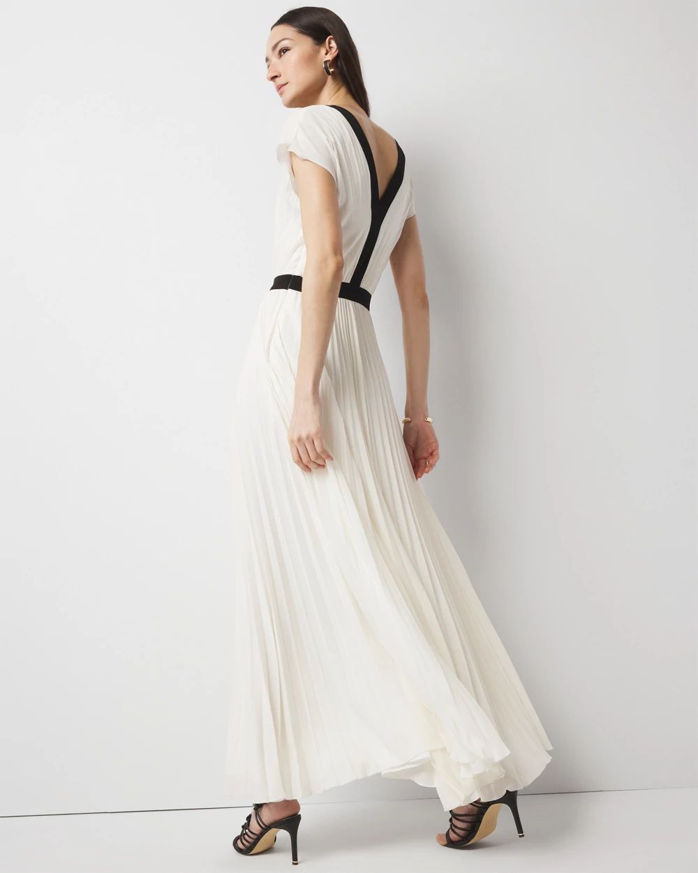 Petite Colorblocked Pleated Maxi Dress