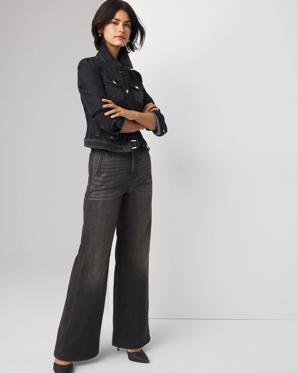 Petite Quilted Jean Jacket - image 2