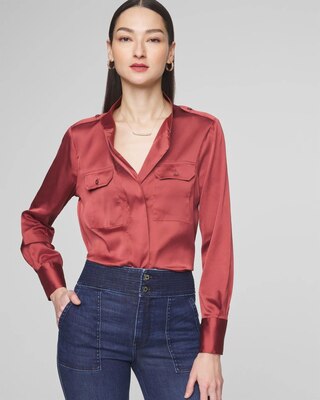 Long Sleeve Collar Pocket Shirt