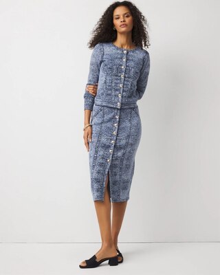 Denim Print Sweater Skirt