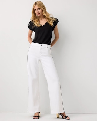 Piping Detail High Rise Wide Leg Jean click to view larger image.