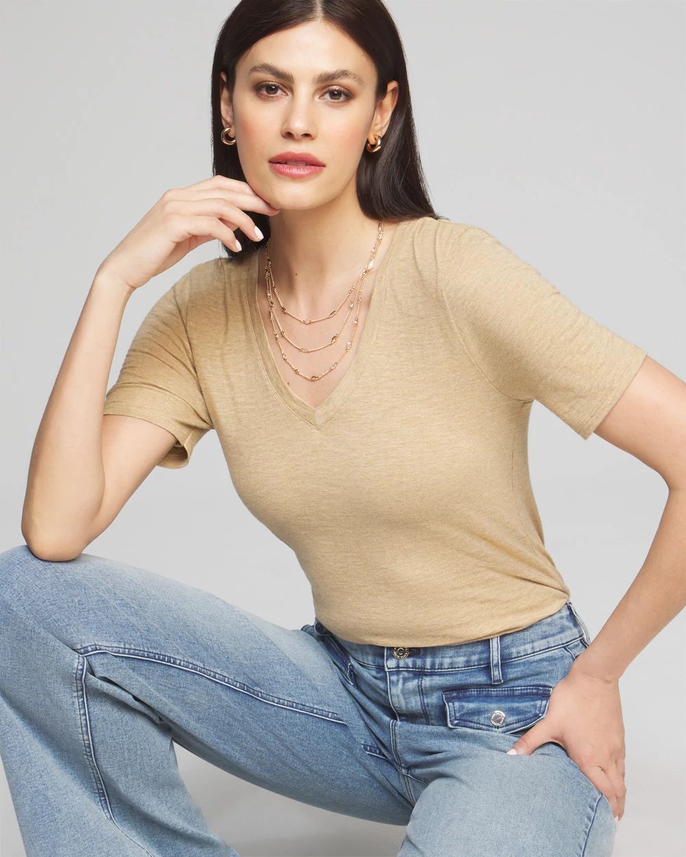 Outlet WHBM V-Neck Foundation Tee