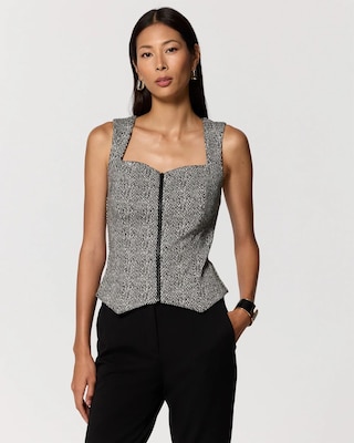 Knit Zip-Front Bustier