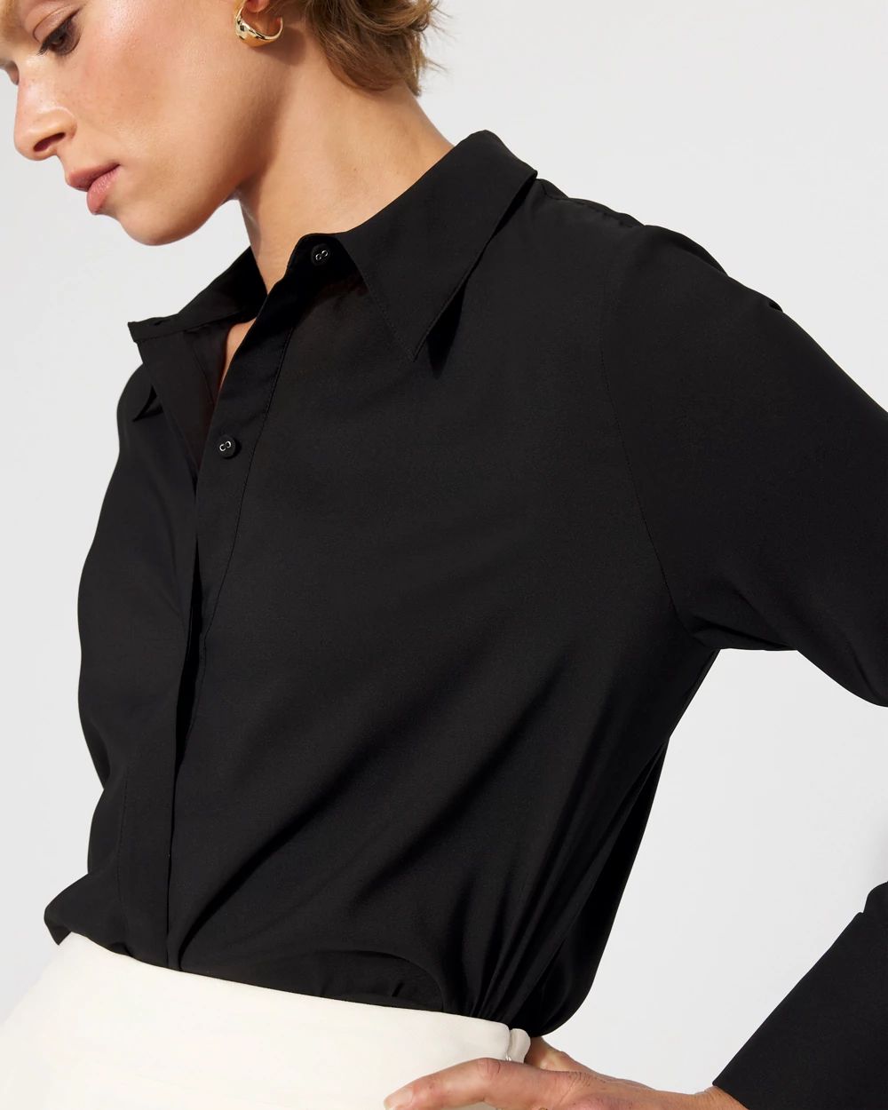Satin Tuxedo Cuff Shirt