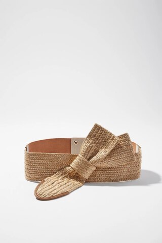 Wide Straw Bow Belt