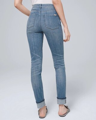HIGH-RISE DESTRUCTED SLIM JEANS