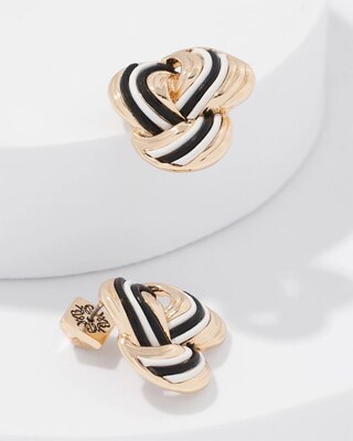 Braided Gold Corded Inlay Earrings click to view larger image.