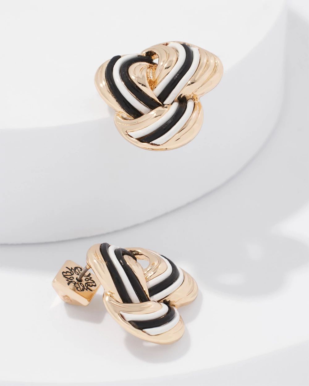 Braided Gold Corded Inlay Earrings click to view larger image.