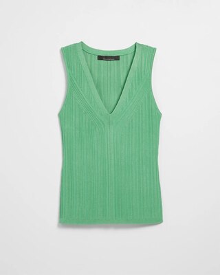Rib Sculpted V-Neck Tank