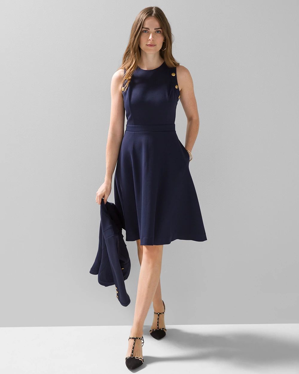 Fit and flare petite cocktail dress on sale