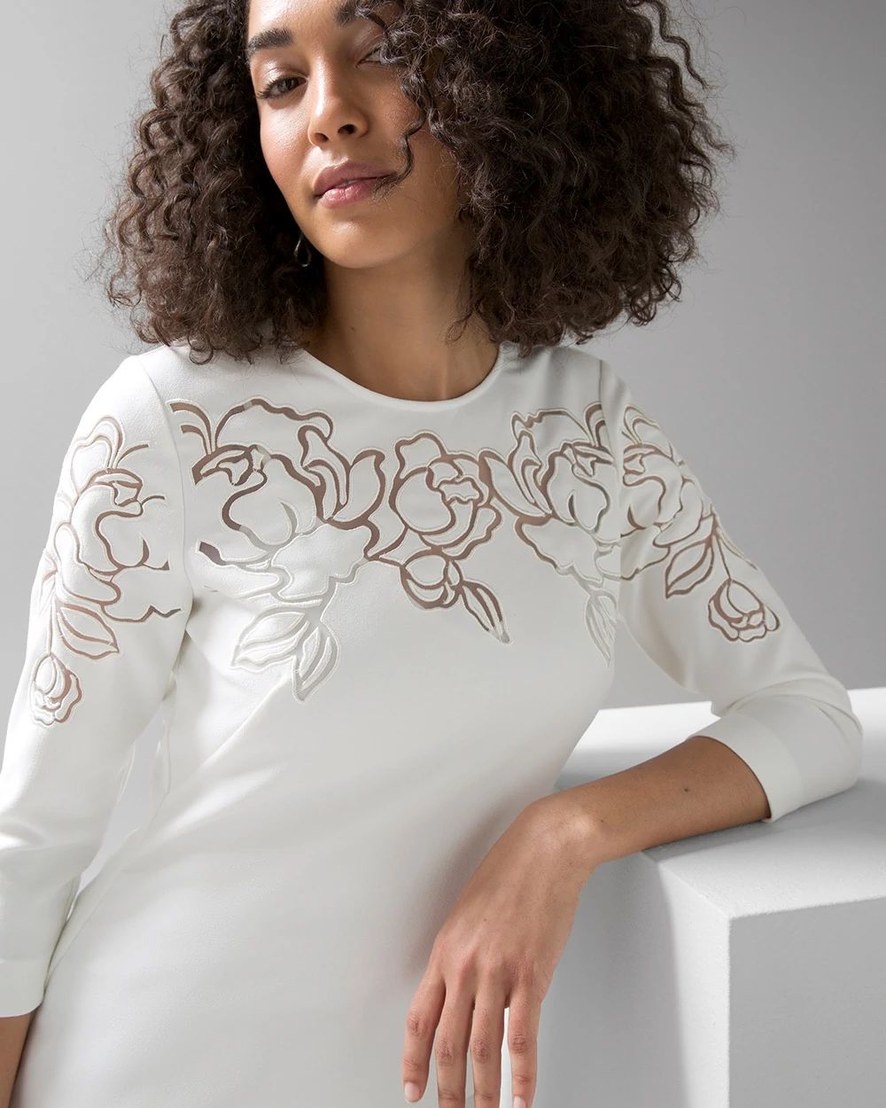 Floral Cut-Out Sheath Dress