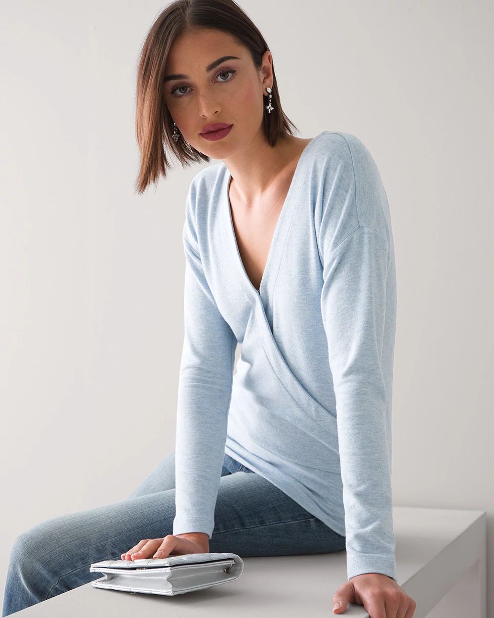 Knit Surplice Top