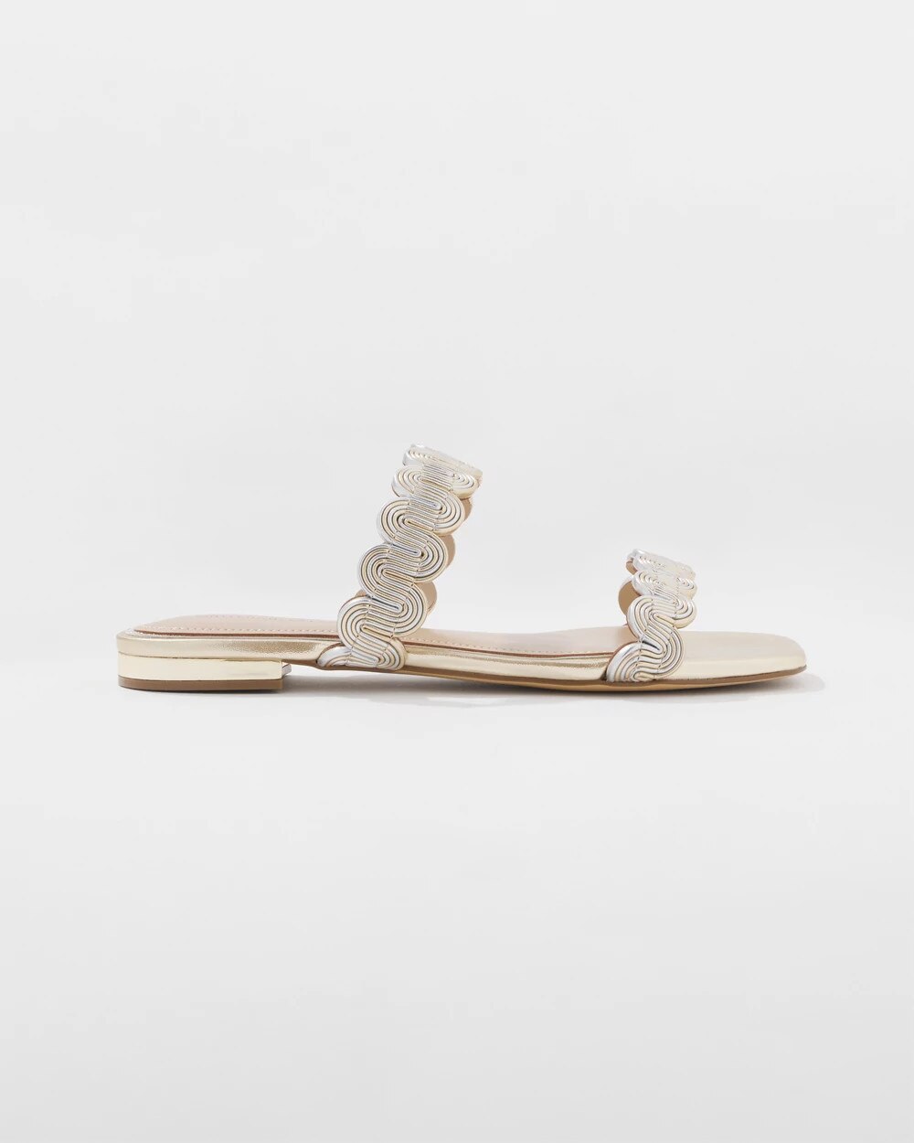 Mixed Metal Flat Sandal - image 3