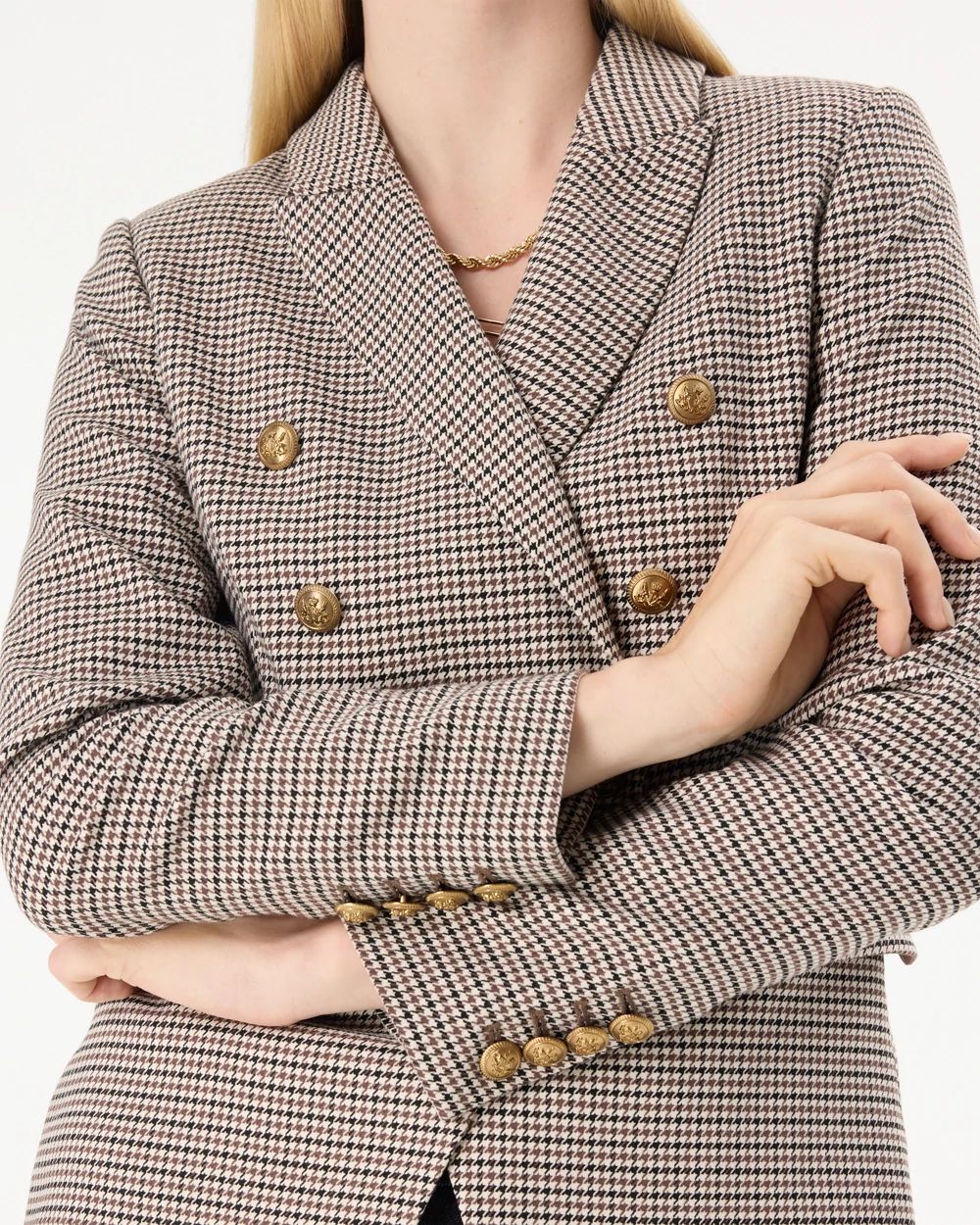 Houndstooth Double-Breasted Blazer click to view larger image.