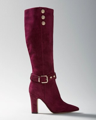 Suede Military High-Heel Boot