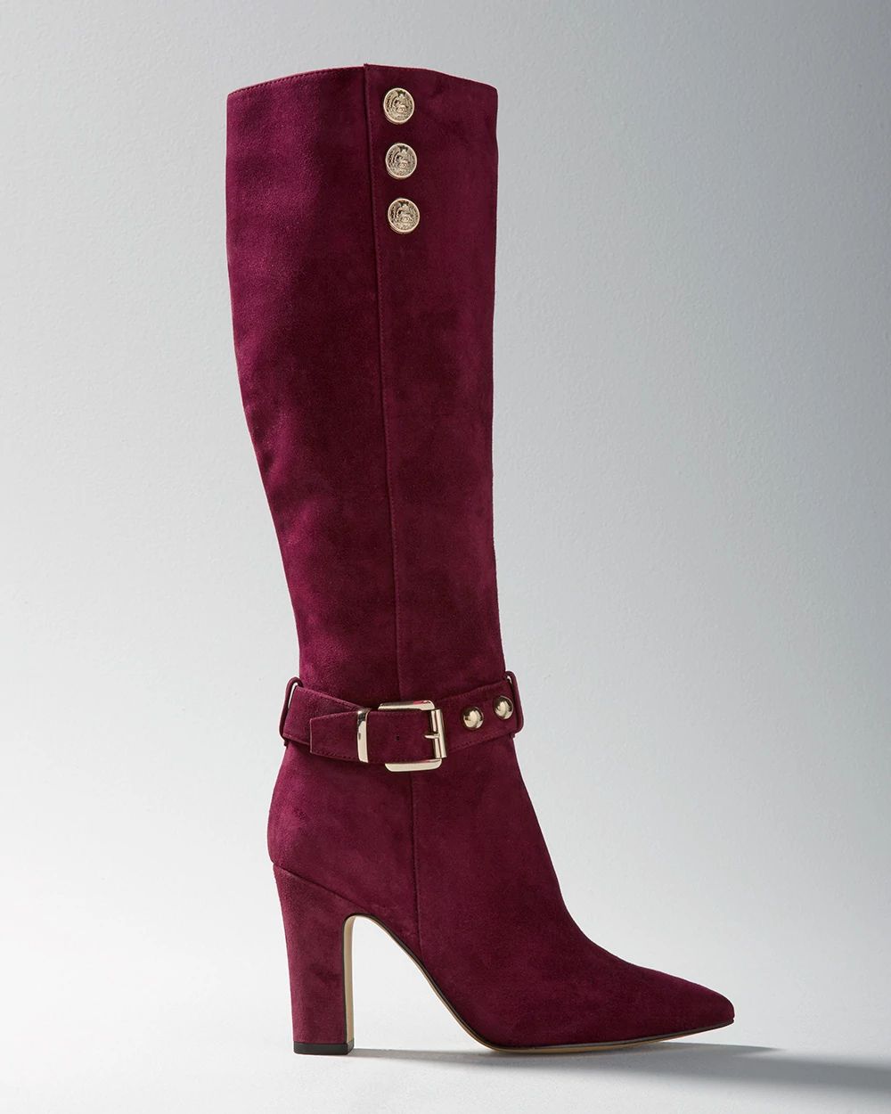 Suede Military High-Heel Boot