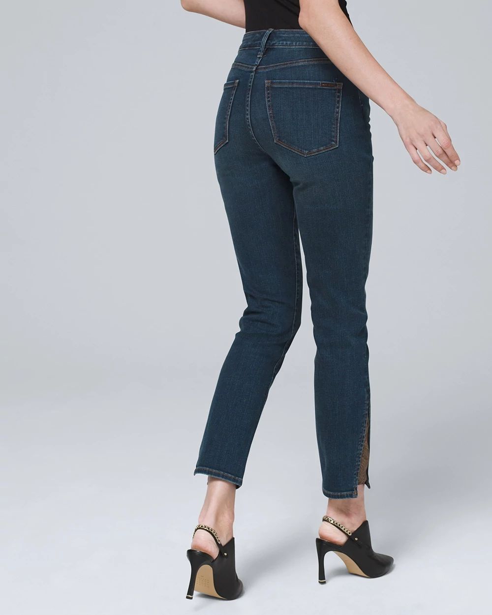High-Rise Snake-Gusset Crop Jeans click to view larger image.