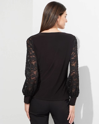 Outlet WHBM Long Sleeve V-Neck Top click to view larger image.