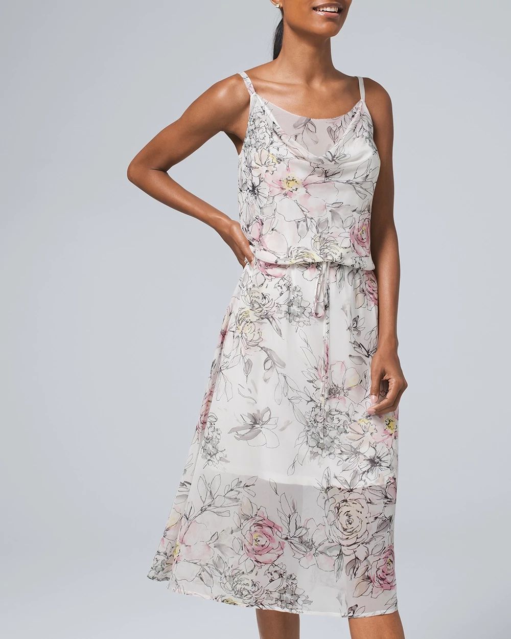 Floral-Print Blouson Dress