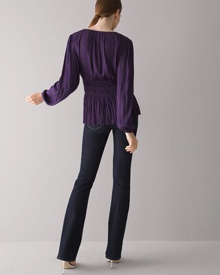 Long-Sleeve Fitted Waist Blouse