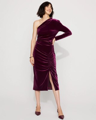 One-Shoulder Velvet Bodycon Dress
