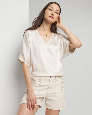 Woven Front Tee
