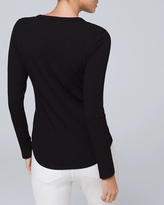 Stripe Ribbed Henley Tee