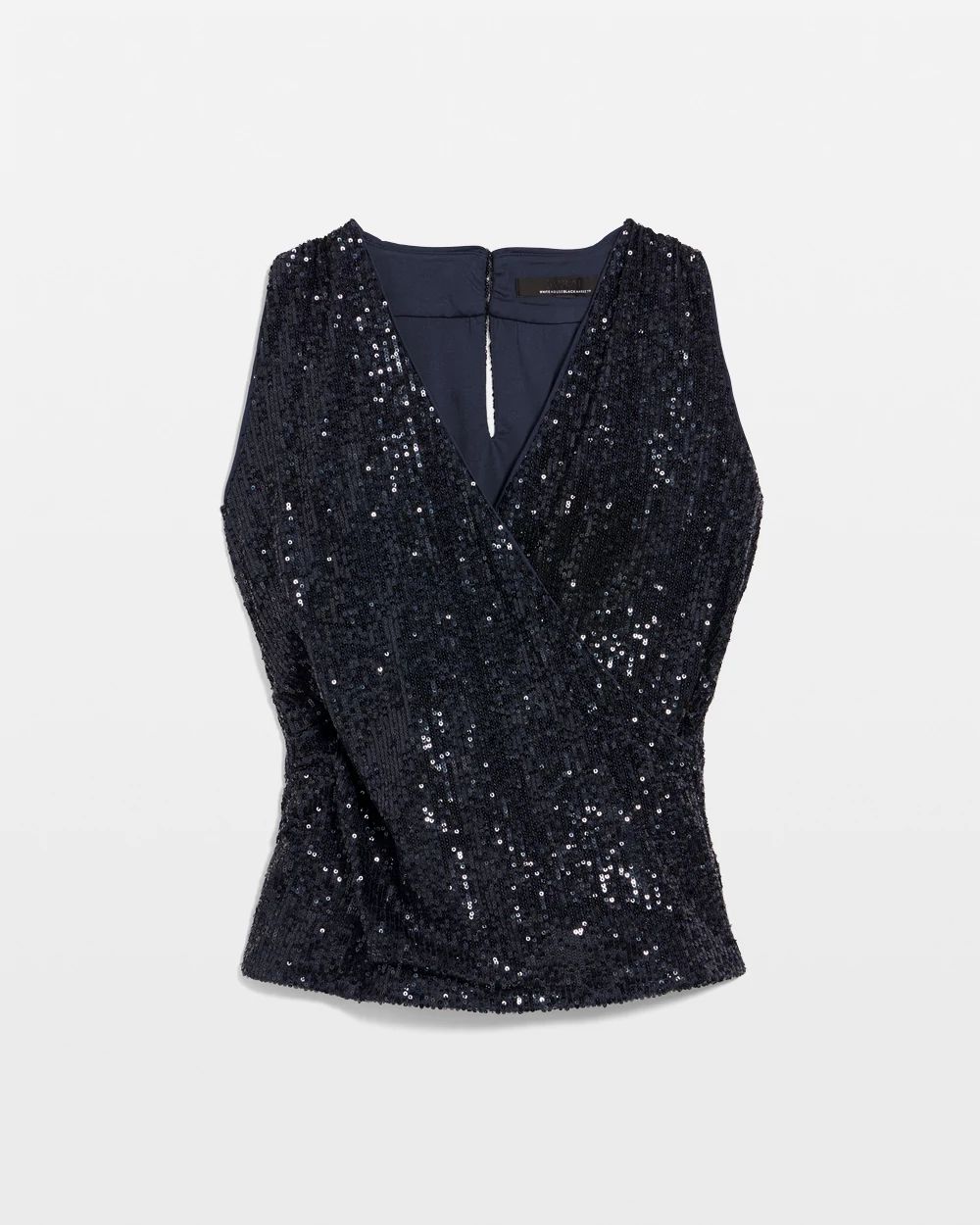 Sequin Surplice Sleeveless Top