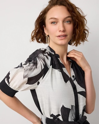 Button Front Shirt Dress click to view larger image.