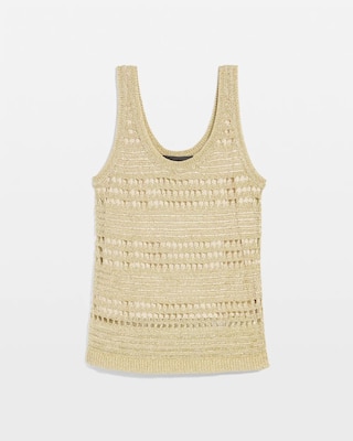 Metallic Scoop Neck Sweater Tank click to view larger image.