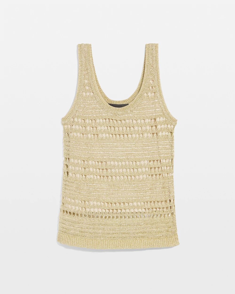 Metallic Scoop Neck Sweater Tank click to view larger image.