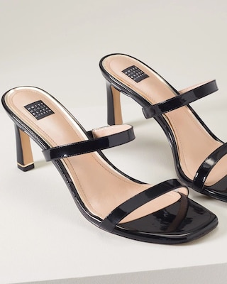 Strappy Patent Leather Mid-Heel Sandal click to view larger image.