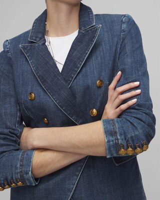WHBM® Denim Studio Blazer click to view larger image.