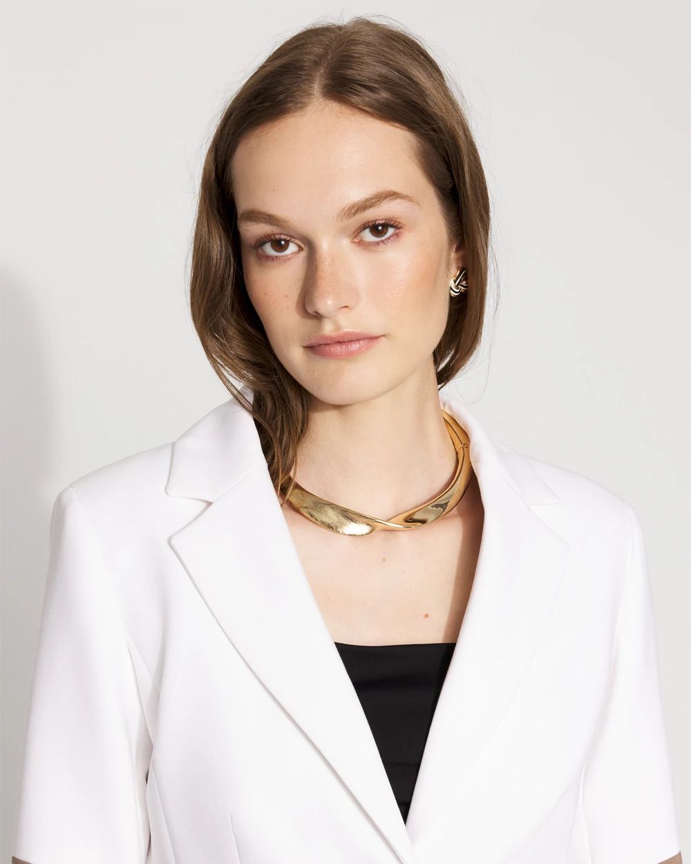 Petite Colorblocked One-Button Blazer