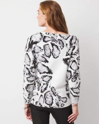 Off-The-Shoulder Leopard Print Sweater click to view larger image.