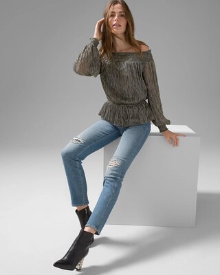 High-Rise Everyday Soft Denim™ Destructed Straight Jeans