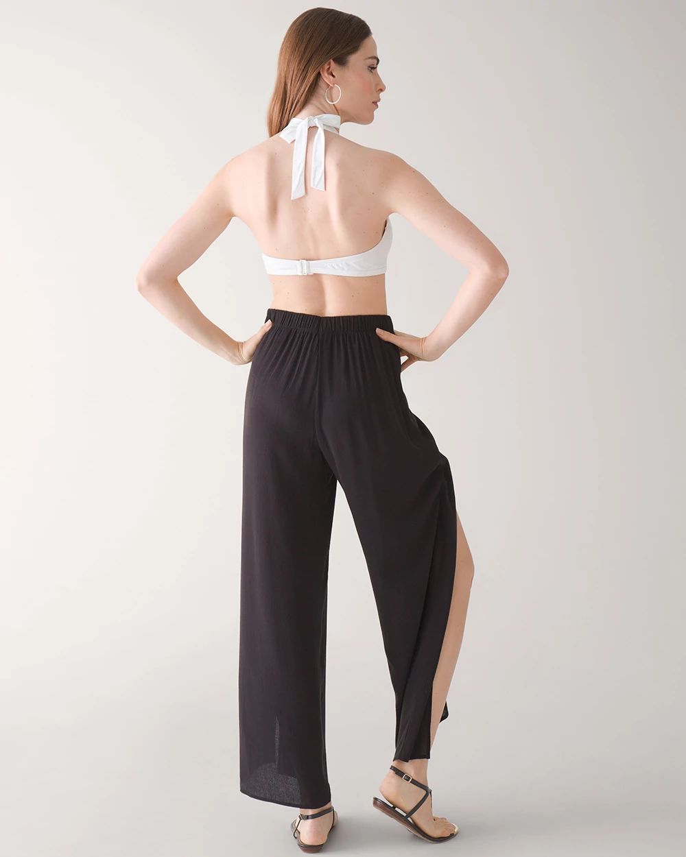 Tie-Front Wrap Beach/Swim Pants