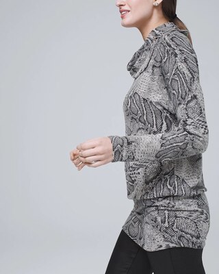 Snake-Print Cozy Knit Tunic