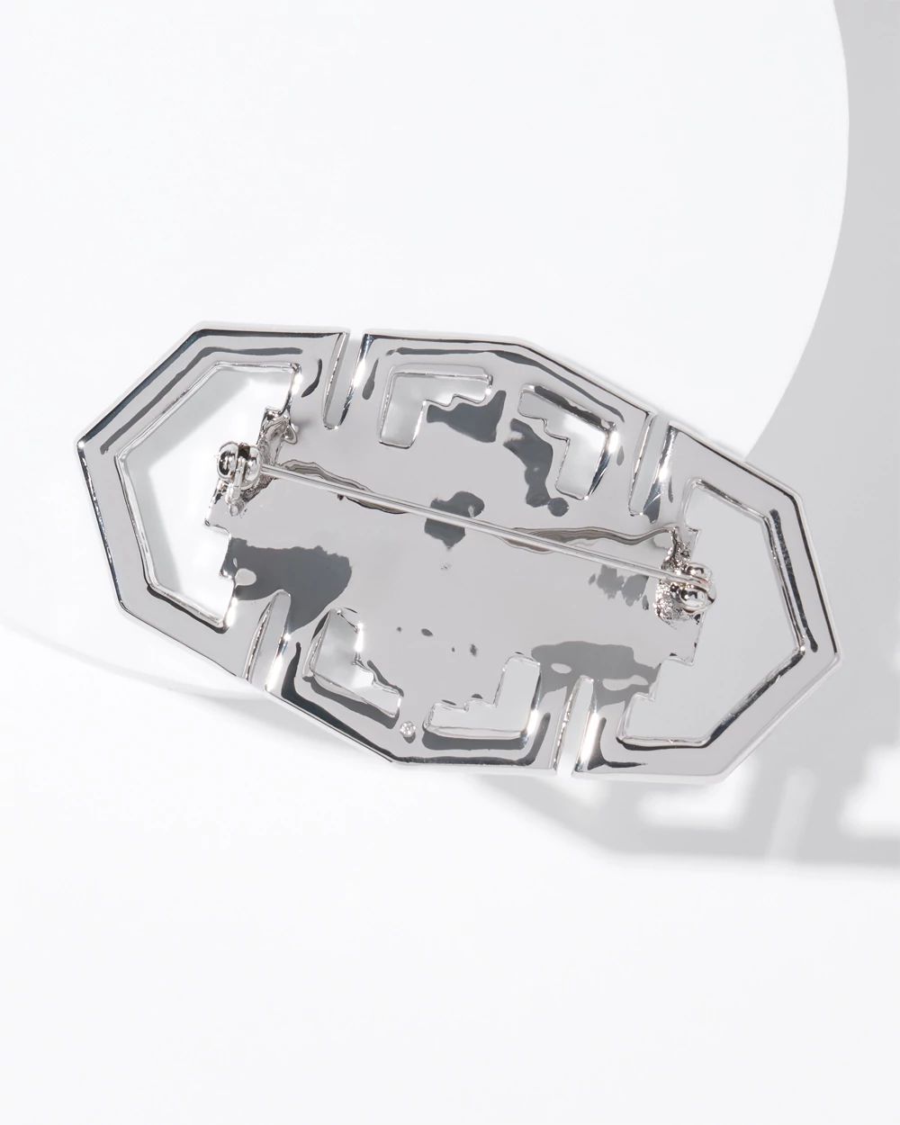 Art Deco Silver Crystal Brooch