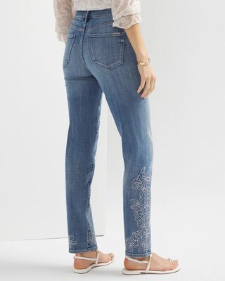 Mid-Rise Everyday Soft Embroidered Girlfriend Jeans click to view larger image.